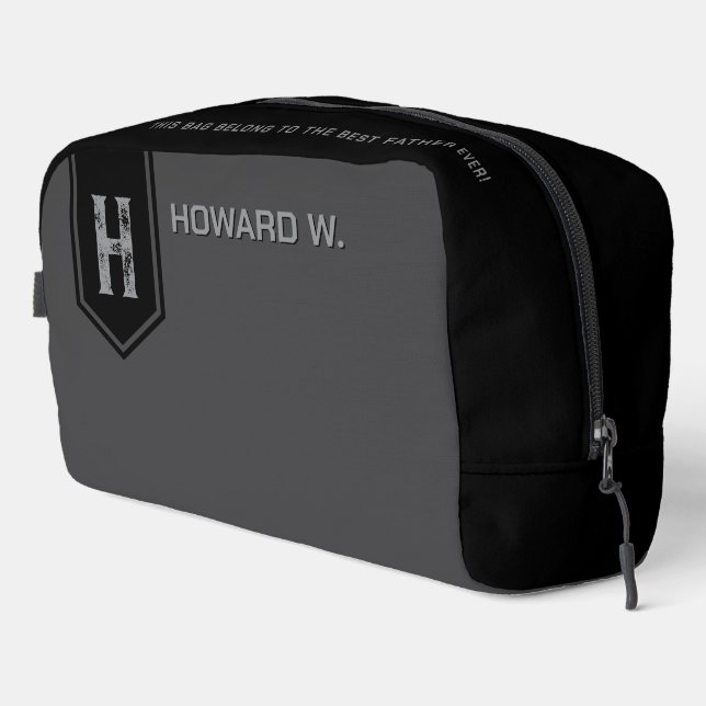 Bolso de inodoro negro gris para hombre/padre (Esquina derecha)