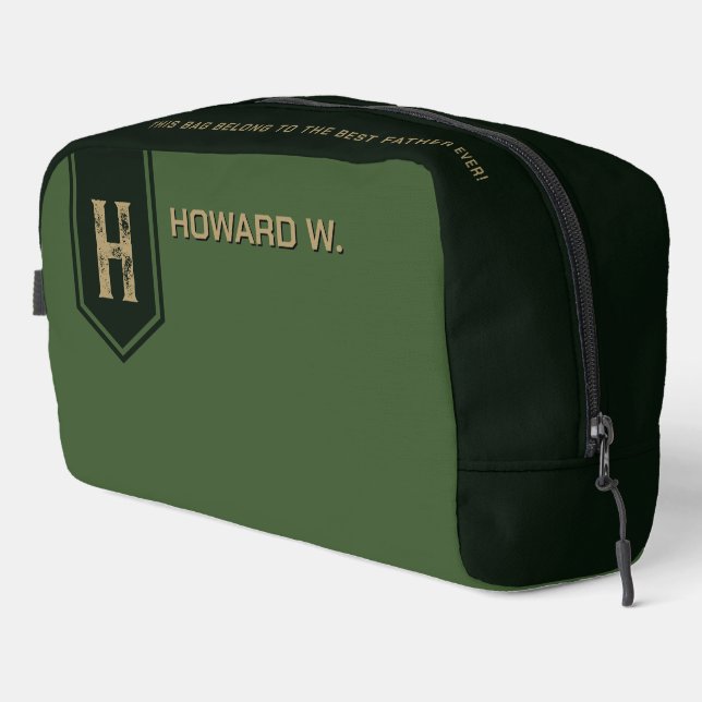 Bolso de inodoro verde militar para hombre/padre (Esquina derecha)