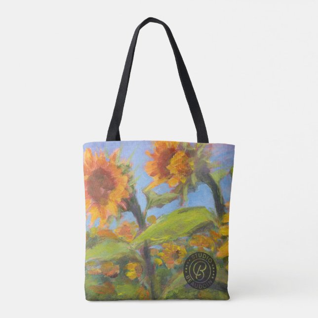 Bolso de la cruce del girasol con el logotipo (Reverso)