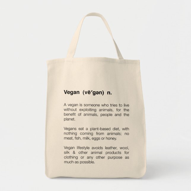 Bolso de la definición del vegano (Frente)
