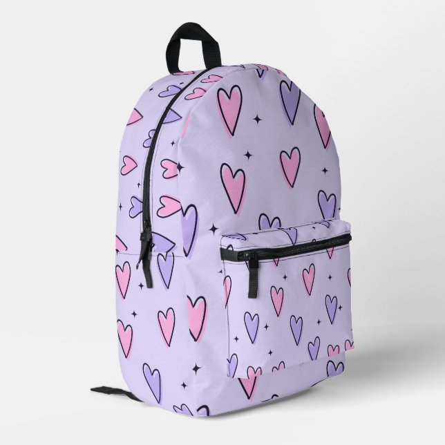 bolso de la escuela de diseño de corazón morado Vi (Esquina izquierda trasera)