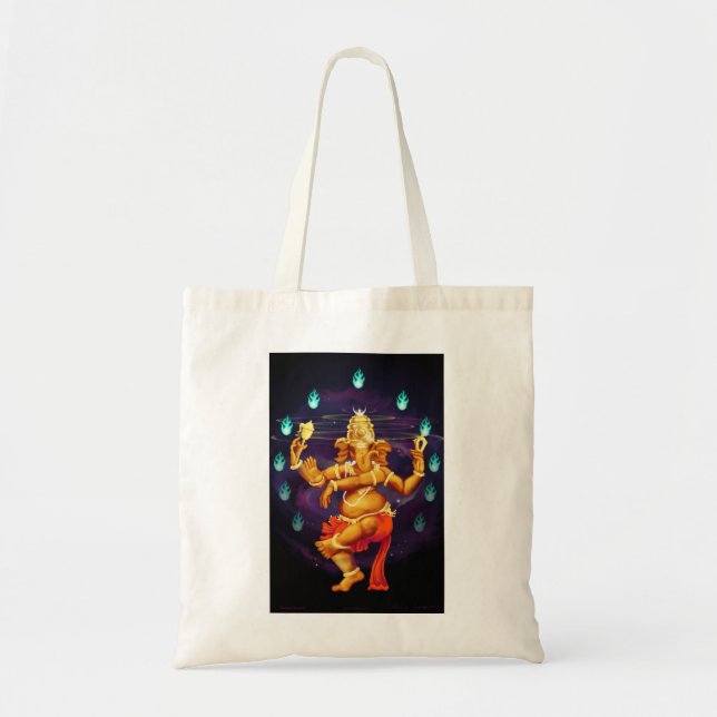 Bolso de la lona de Nitraja Ganesha (Frente)