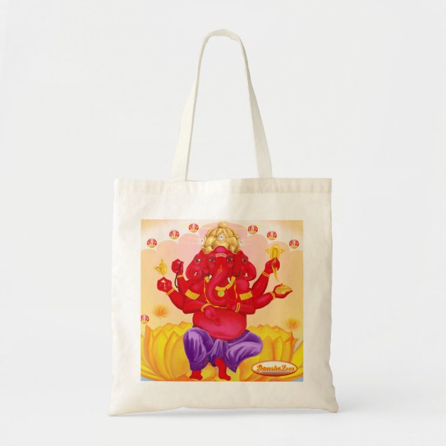 Bolso de la lona de Trimukah Ganesha (Frente)