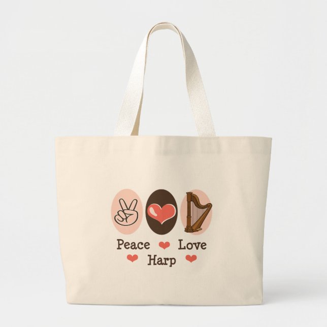 Bolso de la música de la arpa del amor de la paz (Frente)