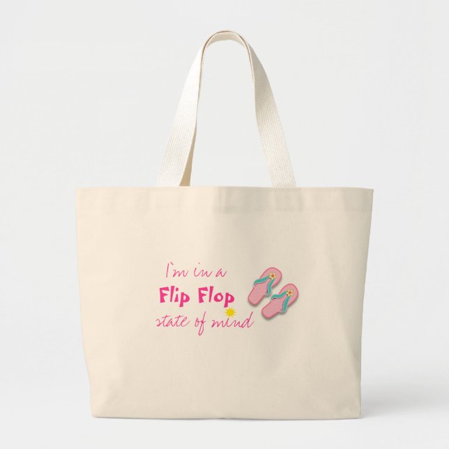 Bolso de la playa con cita del flip-flop (Frente)