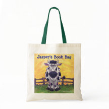 Bolso de libro personalizado de vaca divertida