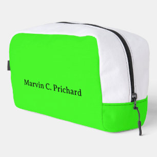 Bolso de lona de color sólido verde neón con nombr