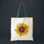 Bolso de mano con monograma de girasol en acuarela<br><div class="desc">El diseño de la bolsa tote floral presenta una hermosa imagen de girasol pintada. Haga clic en el botón personalizar para obtener más flexibilidad al mover/escalar las imágenes y modificar el texto. Variaciones de este diseño, colores adicionales, así como productos coordinados están disponibles en nuestra tienda, zazzle.com/doodlelulu*. Contáctenos si necesita...</div>