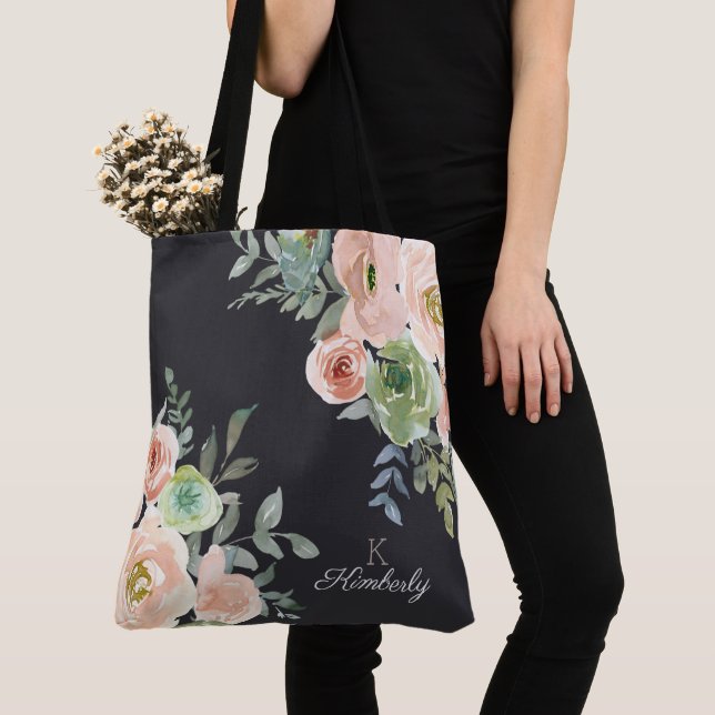 Bolso de mano con monograma inicial pastel verde m (Detalle)