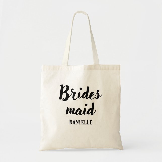 Bolso de mano con nombre personalizado Bridesmaid  (Frente)