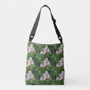 Bolso de mano de cuerpo cruzado de flores rosas