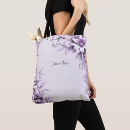 Bolso de mano de flores moradas con estilo