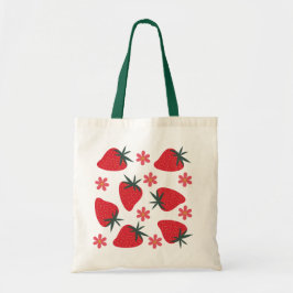 Bolso de mano de fresas simples rosa verde rojo