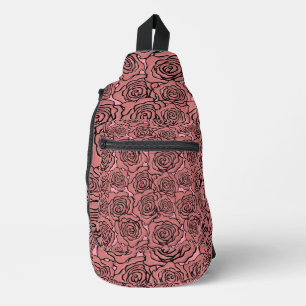 Bolso de mano estampado de rosa