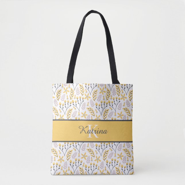 Bolso de mano floral monogramado (Anverso)