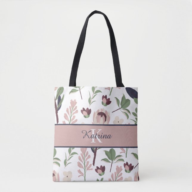 Bolso de mano floral monogramado (Anverso)