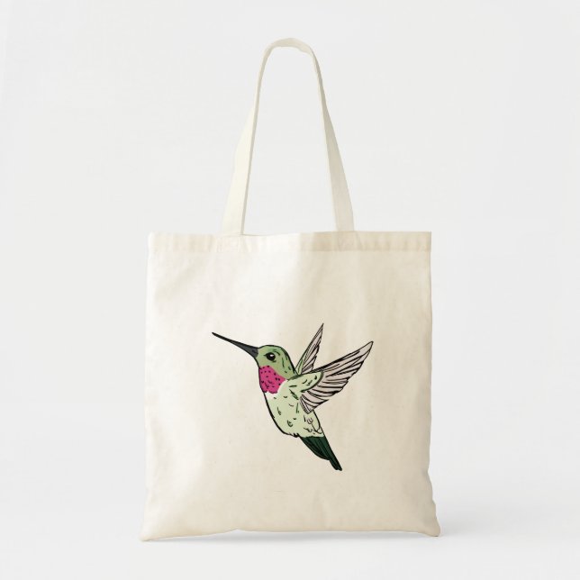 Bolso de mano personalizado con colibrí de gargant (Frente)