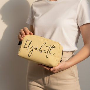 Bolso de Maquillaje Amarillo con Nombre Personaliz