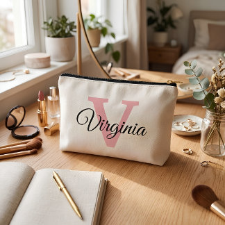 Bolso de Maquillaje con Monograma de Letra V en Sc