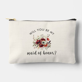 Bolso de maquillaje floral de dama de honor