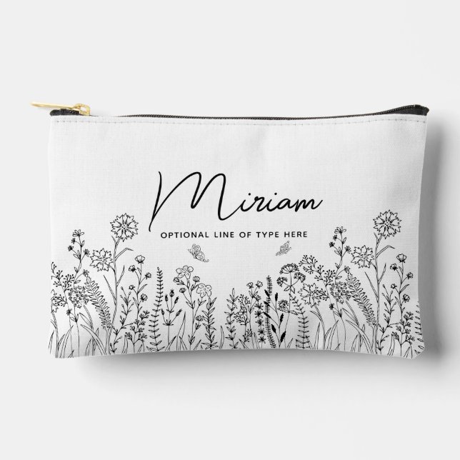 Bolso de Maquillaje Floral de Moda con Letra con E (Anverso)