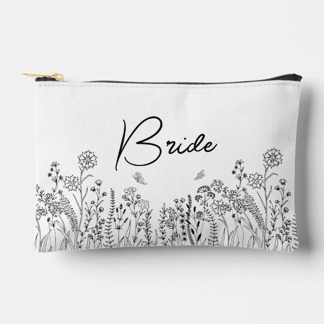 Bolso de Maquillaje Floral de Moda para Novia con  (Anverso)