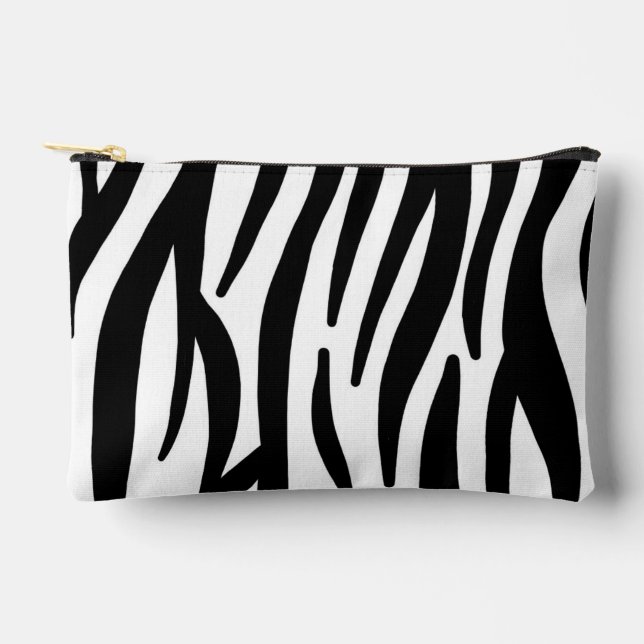 Bolso de Maquillaje Moderno con Estampado de Cebra (Anverso)