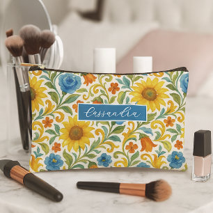 Bolso de Maquillaje Personalizado Con Arte Floral