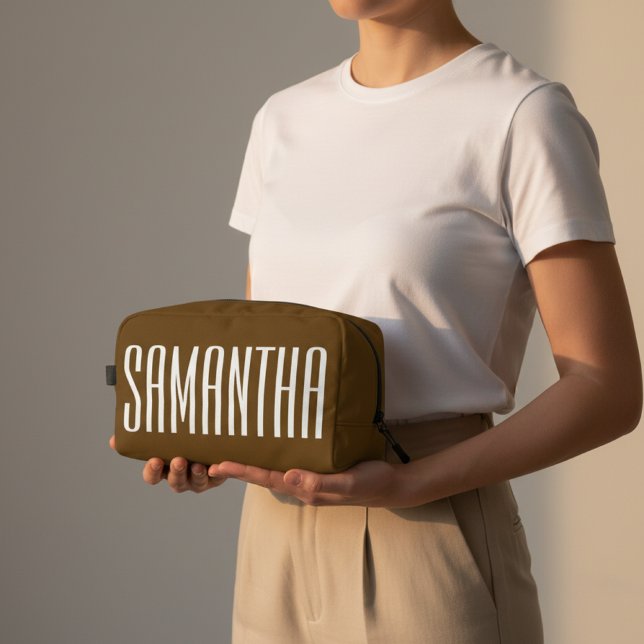 Bolso de Maquillaje Personalizado Elegante para El (Personalized Makeup Bag with Name – Custom Cosmetic Bag Gift for Women, Bridesmaids, Mom, or Friends)