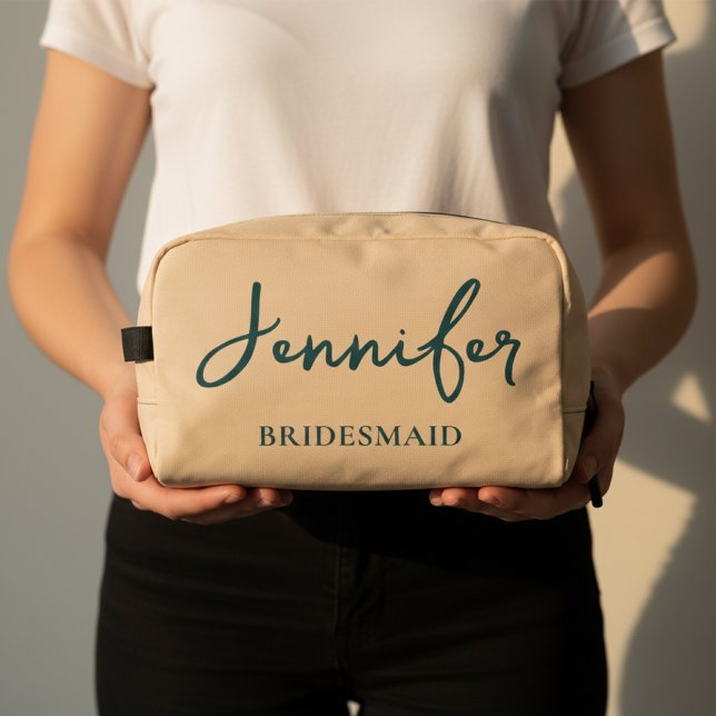 Bolso de Maquillaje Personalizado para Damas de Ho (Elegant Wedding Cosmetic Pouch – Personalized Bridesmaid Thank You Gift | Engagement Party Favor)