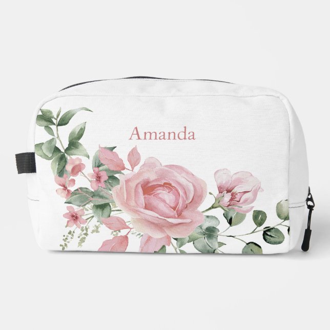 Bolso de Maquillaje Personalizado Rosas Rosadas Ac (Anverso)
