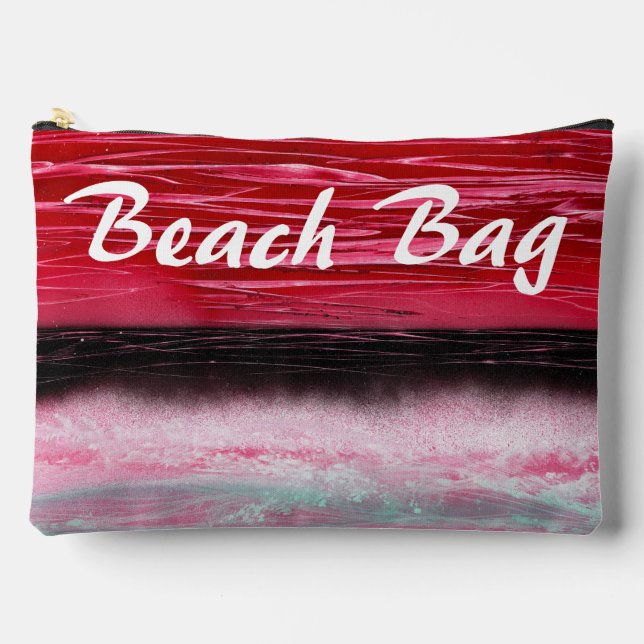 Bolso de playa de rojo oscuro a rosa (Anverso)