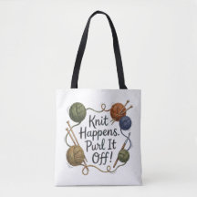 Bolso de punto divertido y bolsa de proyecto