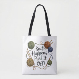 Bolso de punto divertido y bolsa de proyecto