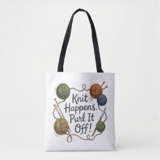 Bolso de punto divertido y bolsa de proyecto