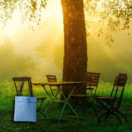 Bolso De Tela С uto Blueberry acuarela patrón nombre azul