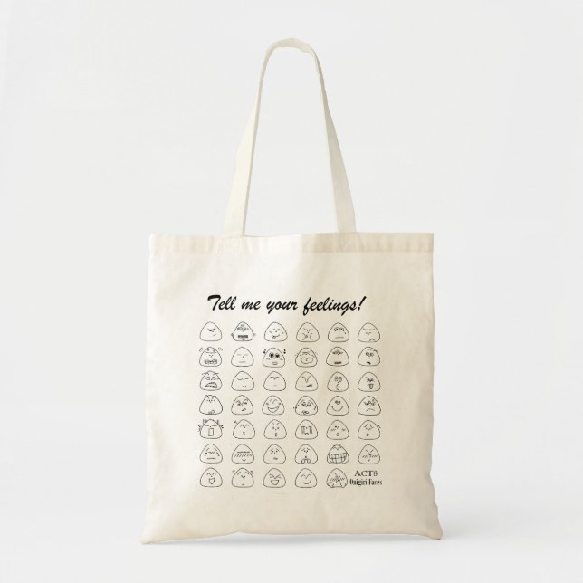BOLSO DE TELA おにぎり顔トートバック縦 (Frente)