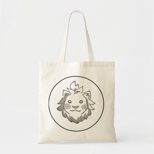 BOLSO DE TELA モノトーンのシンプルライオンバッグ｜勇気と洗練を象徴するデザイン (Frente)