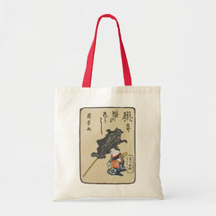 Bolso De Tela 三味線を弾く猫, gato del 国芳 que toca la guitarra,