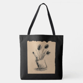 BOLSO DE TELA 墨絵_チューリップとワイン