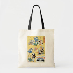 Bolso De Tela 流 行 猫 の 狂 づ ~, burkitos del gato, Kuniyoshi, Ukiyo
