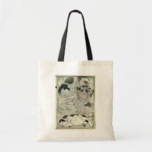 Bolso De Tela 猫, 暁 斎 gatos, Kyōsai, Ukiyo-e
