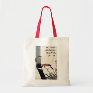 Bolso De Tela 竹 に 雀, 広 重 Bambú y Sparrow, Hiroshige, Ukiyo-e