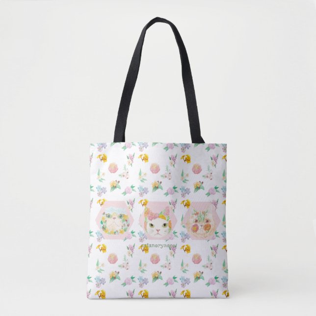 Bolso De Tela 葩猫(flower cat/gato de flor) (Anverso)