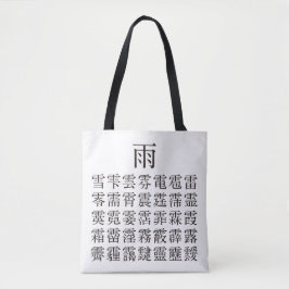 BOLSO DE TELA 雨 と 雨 冠 の 漢 字