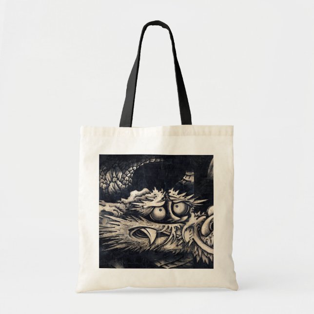 Bolso De Tela 雲 龍 図, 曾 我 白 Dragon con Cloud, Sumi-e (Frente)