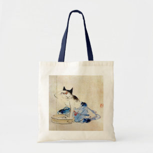 Bolso De Tela 顔 を 洗 う 猫, 広 Lágrima 重 Cara De Gato, Hiroshige