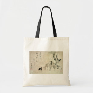Bolso De Tela 馬 の 家 族, 北 斎 familia del caballo, Hokusai, Sumi-e