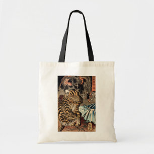 Bolso De Tela 龍虎, 国芳 Tiger & Dragon, Kuniyoshi, Ukiyo-e