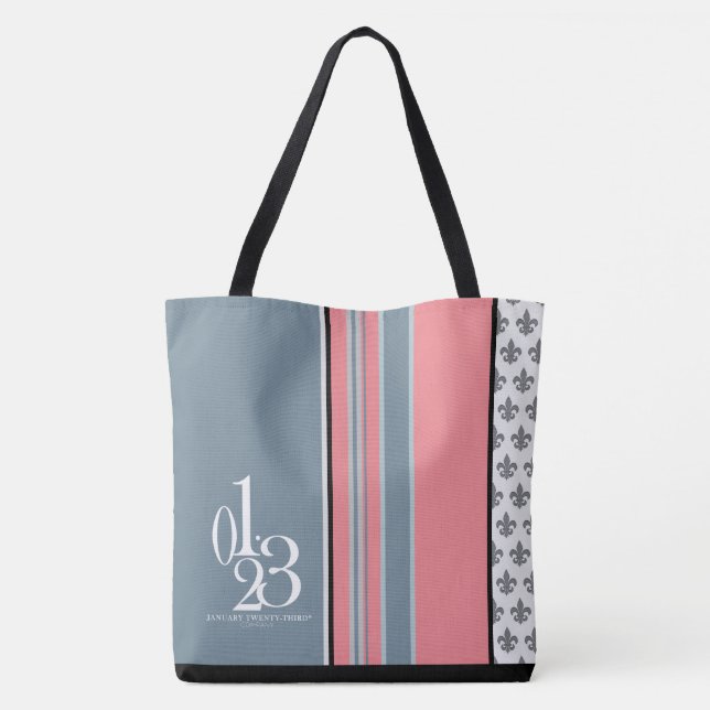 Bolso De Tela 01.23 Diseñador fleur-de-lis (Reverso)